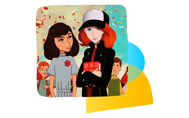 rotating images of LGBTQ+ entertainment characters