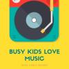 Busy Kids Love Music podcast cover record player yellow background